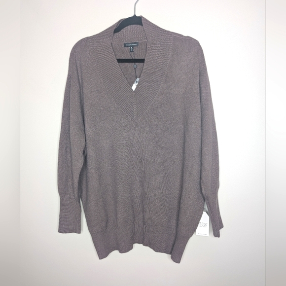 Universal Standard V Neck Sweater Purple Gray sz M (18-20) NWT - Picture 1 of 7